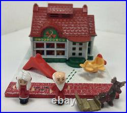 RARE Vintage 1993 Polly Pocket Bluebird Christmas Holiday Home Santa With Figures