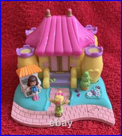 RARE Vintage Polly Pocket Bouncy Castle 1996 COMPLETE Both Dolls Pollyville