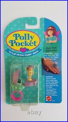 Rare New Polly Pocket Tulip Fairy Petal Ring Bluebird Vintage 1993