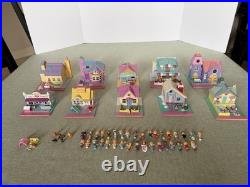 Rare Vintage 1994 Bluebird Polly Pocket Pollyville -10 Buildings & Mat & Figures