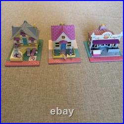Rare Vintage 1994 Bluebird Polly Pocket Pollyville -10 Buildings & Mat & Figures