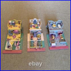 Rare Vintage 1994 Bluebird Polly Pocket Pollyville -10 Buildings & Mat & Figures