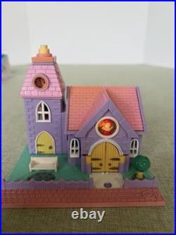 Rare Vintage 1994 Bluebird Polly Pocket Pollyville -10 Buildings & Mat & Figures