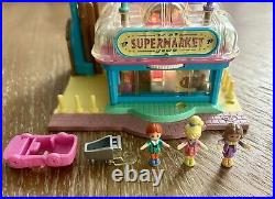 Rare Vintage Bluebird Polly Pocket 1995 Light-Up Supermarket with dolls, pink