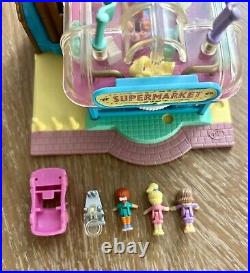 Rare Vintage Bluebird Polly Pocket 1995 Light-Up Supermarket with dolls, pink