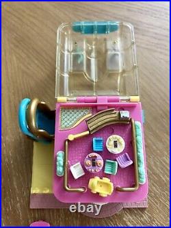 Rare Vintage Bluebird Polly Pocket 1995 Light-Up Supermarket with dolls, pink
