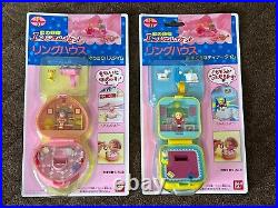 Sealed Angel Polly Pocket Ring House Dinner Time and Bath time Set