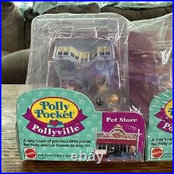 Sealed! Polly Pocket Pollyville Pet Store Mattel 1994 No. 11198 & 11197 Vintage