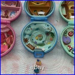 Set 4 Polly Pocket Vintage 1992 Jeweled Compact Forest, Ice, Undersea, Palace