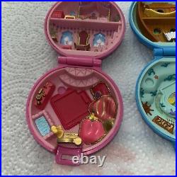 Set 4 Polly Pocket Vintage 1992 Jeweled Compact Forest, Ice, Undersea, Palace