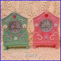 Swimmer Retro Flower Clock Set Polly Pocket Pink Green Vintage Display