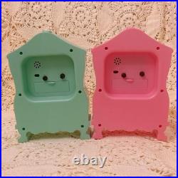 Swimmer Retro Flower Clock Set Polly Pocket Pink Green Vintage Display