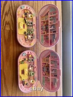TWO Sets Vintage 1992 Polly Pocket Stampin' School Stamper Compacts 10 Dolls