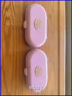 TWO Sets Vintage 1992 Polly Pocket Stampin' School Stamper Compacts 10 Dolls