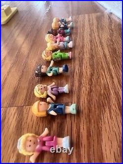 TWO Sets Vintage 1992 Polly Pocket Stampin' School Stamper Compacts 10 Dolls
