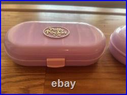 TWO Sets Vintage 1992 Polly Pocket Stampin' School Stamper Compacts 10 Dolls