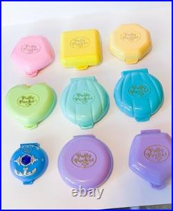 VINTAGE LOT OF 9 BLUEBIRD Polly Pocket Sets with 4 Figures compacts 1989-90 Read