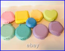 VINTAGE LOT OF 9 BLUEBIRD Polly Pocket Sets with 4 Figures compacts 1989-90 Read