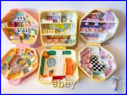 VINTAGE LOT OF 9 BLUEBIRD Polly Pocket Sets with 4 Figures compacts 1989-90 Read
