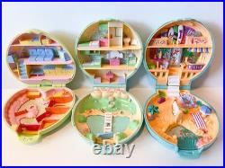 VINTAGE LOT OF 9 BLUEBIRD Polly Pocket Sets with 4 Figures compacts 1989-90 Read