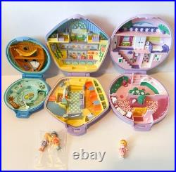 VINTAGE LOT OF 9 BLUEBIRD Polly Pocket Sets with 4 Figures compacts 1989-90 Read