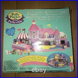 VINTAGE POLLY POCKET POLLYVILLE MANSION with box plus extras BLUEBIRD