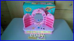VINTAGE POLLY POCKET PYJAMA PARTY DRESSING TABLE 1990 figures accessories BOX