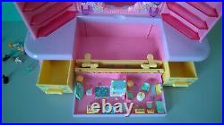 VINTAGE POLLY POCKET PYJAMA PARTY DRESSING TABLE 1990 figures accessories BOX