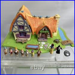 VINTAGE POLLY POCKEY Disney Snow White Cottage Playset, 1995 Complete, Lights Up