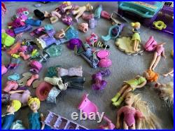 VINTAGE Polly Pocket 90s Toys HUGE Lot Bluebird Mattel Cases Dolls Clothes Shoes