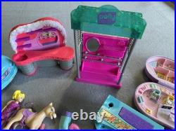 VINTAGE Polly Pocket 90s Toys HUGE Lot Bluebird Mattel Cases Dolls Clothes Shoes