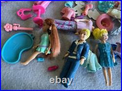 VINTAGE Polly Pocket 90s Toys HUGE Lot Bluebird Mattel Cases Dolls Clothes Shoes