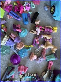 VINTAGE Polly Pocket 90s Toys HUGE Lot Bluebird Mattel Cases Dolls Clothes Shoes