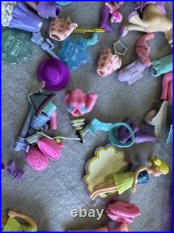VINTAGE Polly Pocket 90s Toys HUGE Lot Bluebird Mattel Cases Dolls Clothes Shoes