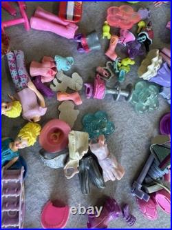 VINTAGE Polly Pocket 90s Toys HUGE Lot Bluebird Mattel Cases Dolls Clothes Shoes