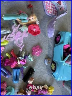 VINTAGE Polly Pocket 90s Toys HUGE Lot Bluebird Mattel Cases Dolls Clothes Shoes
