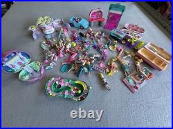 VINTAGE Polly Pocket 90s Toys HUGE Lot Bluebird Mattel Cases Dolls Clothes Shoes