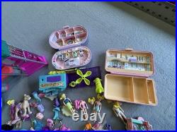 VINTAGE Polly Pocket 90s Toys HUGE Lot Bluebird Mattel Cases Dolls Clothes Shoes