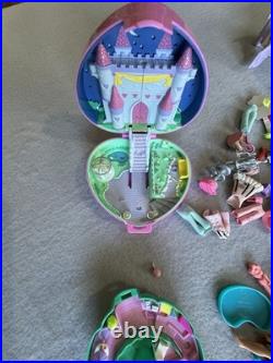 VINTAGE Polly Pocket 90s Toys HUGE Lot Bluebird Mattel Cases Dolls Clothes Shoes