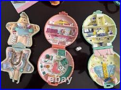 VINTAGE Polly Pocket Lot BLUEBIRD 1989-1993 Compacts + 2 Figures
