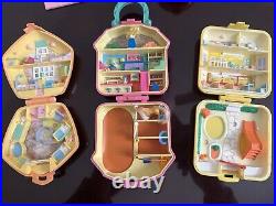 VINTAGE Polly Pocket Lot BLUEBIRD 1989-1993 Compacts + 2 Figures