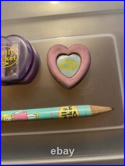 VTG 1990 Bluebird Polly Pocket Apartment Green Pencil Case- Complete Look Rare