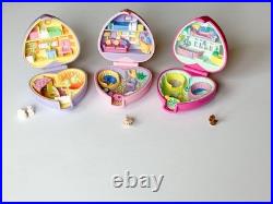 VTG 93' Polly Pocket Lot Of 3 Kitties, Puppies & Bunnies Bluebird Compact Read