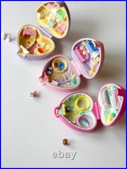 VTG 93' Polly Pocket Lot Of 3 Kitties, Puppies & Bunnies Bluebird Compact Read