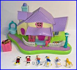 VTG 95 Disney Polly Pocket MINNIE MOUSE SURPRISE PARTY Lights 6 dolls Complete