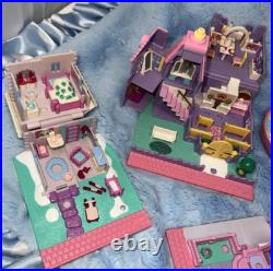 VTG Bluebird Polly Pocket Lot Of 8 Doll figures plus 5 Houses and 1 Compact VTG Bluebird Polly Pocket Lot Of 8 Doll figures plus 5 Houses and 1 Compact
