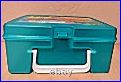 VTG HTF Polly Pocket Bluebird Up & Adam Lunchbox GREEN Horseriding Equestrian