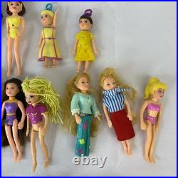 VTG Polly Pocket 15 Doll Lot With Accessories & Clothes Figures Pieces 2000s