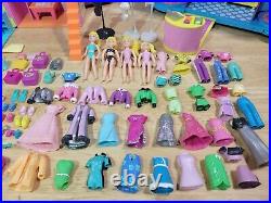 VTG Polly Pocket Folding House Boutique Playset Figures Accessories LOT Mattel