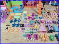 VTG Polly Pocket Folding House Boutique Playset Figures Accessories LOT Mattel